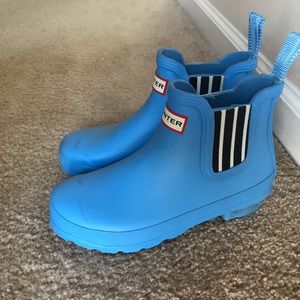 Hunter Ankle Rainboots Blue and Striped